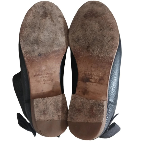 Kate Spade Black Leather Booties with Bows size 7.5 - Picture 7 of 11